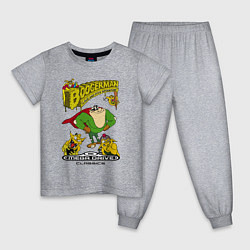 Пижама хлопковая детская Booger boy, цвет: меланж