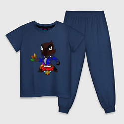 Пижама хлопковая детская Ворон Бравл Старс New, цвет: тёмно-синий