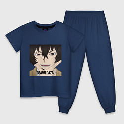 Пижама хлопковая детская Osamu Dazai - лицо, цвет: тёмно-синий