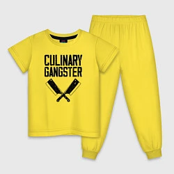 Пижама хлопковая детская Кулинарный гангстер, цвет: желтый