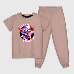 Пижама хлопковая детская Please Stand By Foxy, цвет: пыльно-розовый
