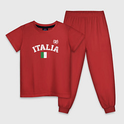 Пижама хлопковая детская Футбол Италия, цвет: красный
