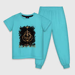 Пижама хлопковая детская ELDEN RING SYMBOL LOGO, цвет: бирюзовый