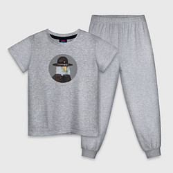 Пижама хлопковая детская Белоголовый орлан Шериф, цвет: меланж