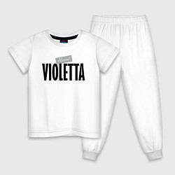 Пижама хлопковая детская Unreal Violetta, цвет: белый