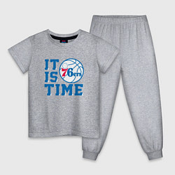 Пижама хлопковая детская It Is Philadelphia 76ers Time Филадельфия Севенти, цвет: меланж