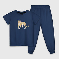 Пижама хлопковая детская Тигр, символ 2022, цвет: тёмно-синий