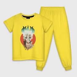 Пижама хлопковая детская Senkuu art, цвет: желтый