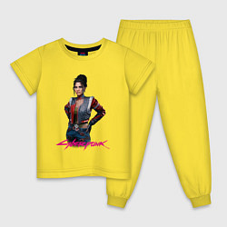 Пижама хлопковая детская Panam - Панам Cyberpunk 2077, цвет: желтый