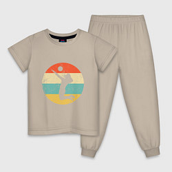 Пижама хлопковая детская Volleyball Set, цвет: миндальный