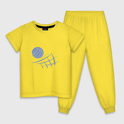 Пижама хлопковая детская Volleyball Block, цвет: желтый