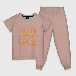 Пижама хлопковая детская Volleyball Players, цвет: пыльно-розовый