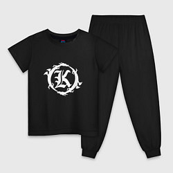 Пижама хлопковая детская Кукрыниксы логотип, цвет: черный