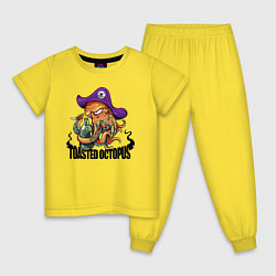 Пижама хлопковая детская Жаренный осьминог, цвет: желтый