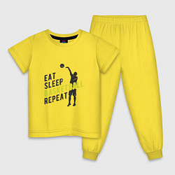 Пижама хлопковая детская Basketball Day, цвет: желтый