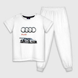 Пижама хлопковая детская Audi Germany, цвет: белый
