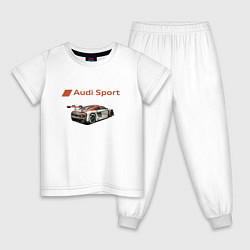 Пижама хлопковая детская Ауди Автоспорт, цвет: белый