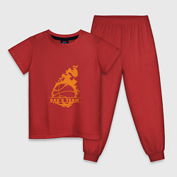 Пижама хлопковая детская Dads Team, цвет: красный