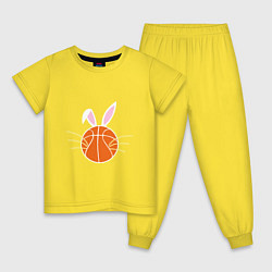 Пижама хлопковая детская Basketball Bunny, цвет: желтый