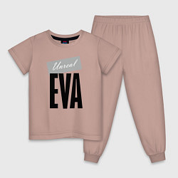 Пижама хлопковая детская Unreal Eva, цвет: пыльно-розовый