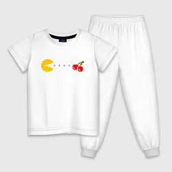 Пижама хлопковая детская Pac-man 8bit, цвет: белый