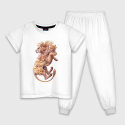 Пижама хлопковая детская Солнечный лев, цвет: белый
