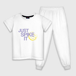Пижама хлопковая детская Just Spike It, цвет: белый