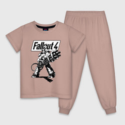 Пижама хлопковая детская Fallout 4 Hero!, цвет: пыльно-розовый