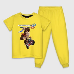 Пижама хлопковая детская Mario Kart 8 Deluxe Donkey Kong, цвет: желтый