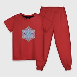 Пижама хлопковая детская Namaste mandala, цвет: красный
