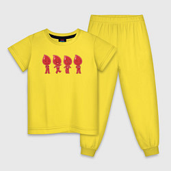 Пижама хлопковая детская Капли!, цвет: желтый