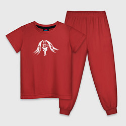 Пижама хлопковая детская Девочка в Противогазе, цвет: красный