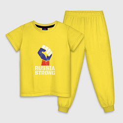Пижама хлопковая детская Russia Strong, цвет: желтый