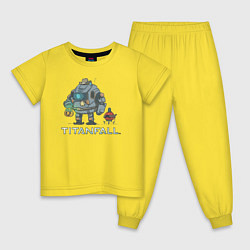 Пижама хлопковая детская Титанфол арт Helloween TITANFALL, цвет: желтый