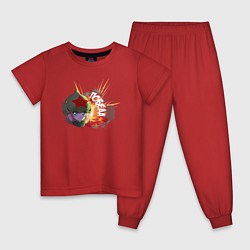 Пижама хлопковая детская Аниме Победа, цвет: красный