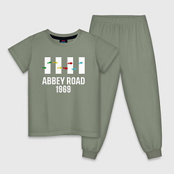 Пижама хлопковая детская THE BEATLES ABBEY ROAD, цвет: авокадо