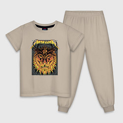 Пижама хлопковая детская Metallica Lion, цвет: миндальный
