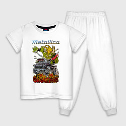 Пижама хлопковая детская Metallica Gimme fuel, цвет: белый