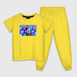 Пижама хлопковая детская Мечты сбываются Илон Маск, цвет: желтый