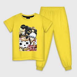 Пижама хлопковая детская Gintoki ice cream, цвет: желтый