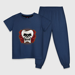 Пижама хлопковая детская Skull Tooth, цвет: тёмно-синий