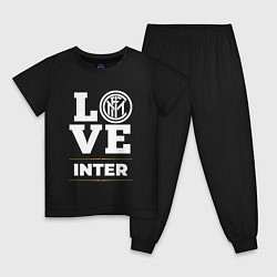 Пижама хлопковая детская Inter Love Classic, цвет: черный