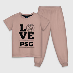 Пижама хлопковая детская PSG Love Классика, цвет: пыльно-розовый