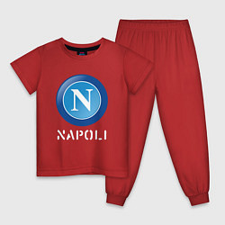 Пижама хлопковая детская SSC NAPOLI Napoli, цвет: красный