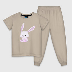 Пижама хлопковая детская Милый Крольчонок, цвет: миндальный