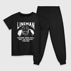 Пижама хлопковая детская Лайнмен, цвет: черный