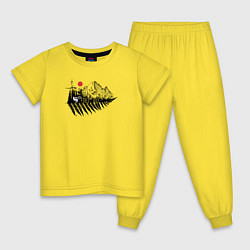 Пижама хлопковая детская Forest Riders, цвет: желтый