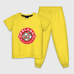 Пижама хлопковая детская Poland 2022, цвет: желтый