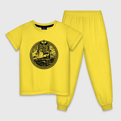 Пижама хлопковая детская Славянский Варяг, цвет: желтый