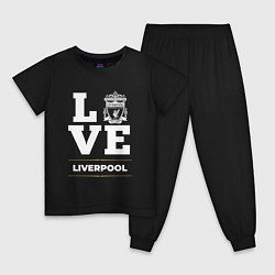 Пижама хлопковая детская Liverpool Love Classic, цвет: черный